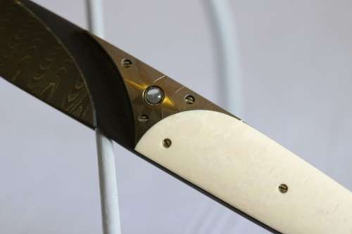 An awesome and rare custom made Bertie Rietveld knife with a Damascus steel blade - wow!