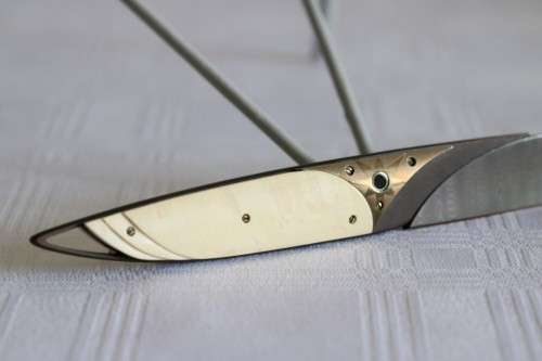 An awesome and rare custom made Bertie Rietveld knife with a Damascus steel blade - wow!