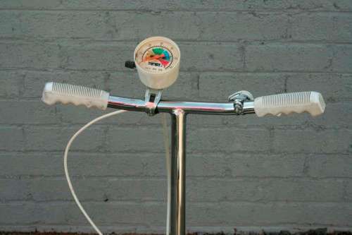 A fabulous vintage "Health Master" Ex-100 stationary bicycle with tension adjuster & speedometer