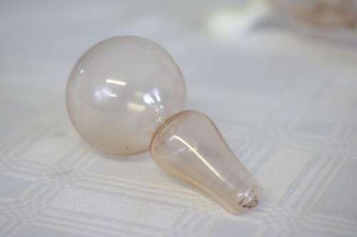 A spectacular antique Art Deco Bimini & Lauscha lampwork decanter set with milk glass "nude" stems