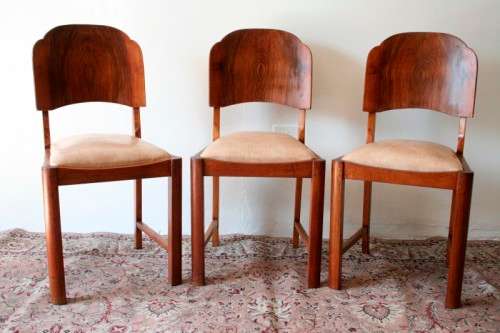 Three fabulous vintage mid-century curved-back dining/ occasional chairs - bid/chair - RS17Sale
