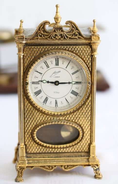 An amazing vintage mid-century German made "Schmid Schlenker" ornate mantle carriage clock