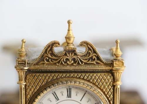 An amazing vintage mid-century German made "Schmid Schlenker" ornate mantle carriage clock