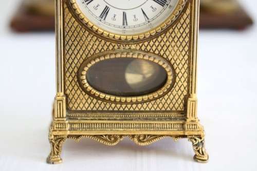 An amazing vintage mid-century German made "Schmid Schlenker" ornate mantle carriage clock