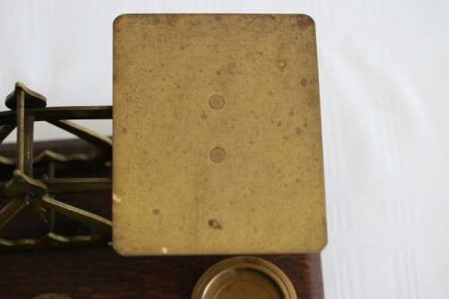 A rare antique British made Victorian brass postal scale w/ solid brass weights in amazing condition