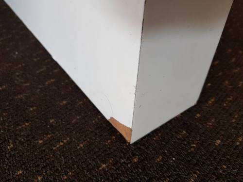 Lovely large and heavy white wooden desks with loads of space - perfect as a paint project!!