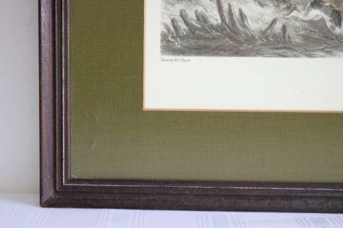 A gorgeous vintage British Hunting Scene framed print titled "Drawing Cover" by WJ Shayer - RS17Sale