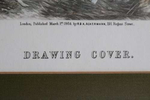 A gorgeous vintage British Hunting Scene framed print titled "Drawing Cover" by WJ Shayer - RS17Sale