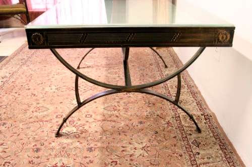 Make an offer! Quality 6-seater wrought iron patio table w 6 upholstered chairs. Summer is here!!!
