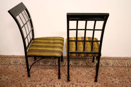 Make an offer! Quality 6-seater wrought iron patio table w 6 upholstered chairs. Summer is here!!!