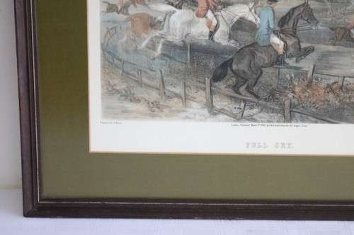 A wonderful framed vintage "British Hunting Scene" print titled "Full Cry" by WJ Shayer - RS17Sale