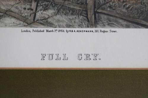 A wonderful framed vintage "British Hunting Scene" print titled "Full Cry" by WJ Shayer - RS17Sale