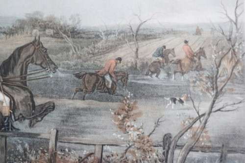 A wonderful framed vintage "British Hunting Scene" print titled "Full Cry" by WJ Shayer - RS17Sale