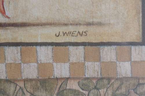 Awesome framed behind glass print of the well known Leopard Rooster print of James Wiens - RS17Sale