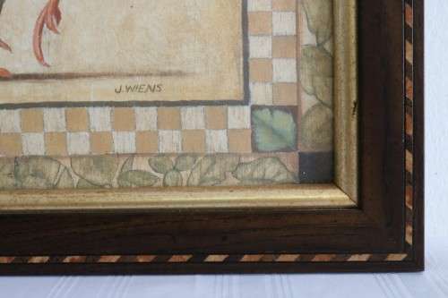Awesome framed behind glass print of the well known Leopard Rooster print of James Wiens - RS17Sale