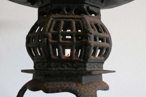 An extremely rare vintage Japanese cast iron "Pagoda" temple/ garden lantern in amazing condition