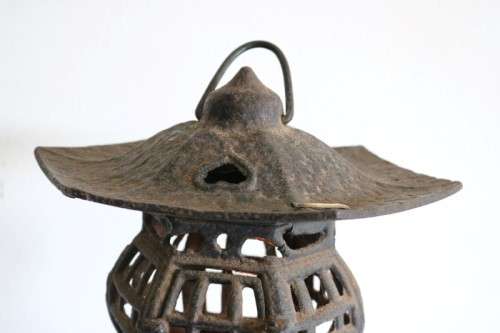 An extremely rare vintage Japanese cast iron "Pagoda" temple/ garden lantern in amazing condition