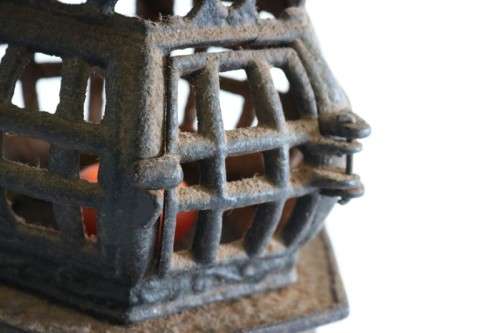 An extremely rare vintage Japanese cast iron "Pagoda" temple/ garden lantern in amazing condition
