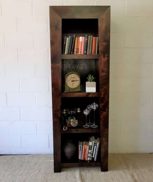 An exquisite tall solid Burmese teak 4-shelf book case/ display cabinet in awesome condition