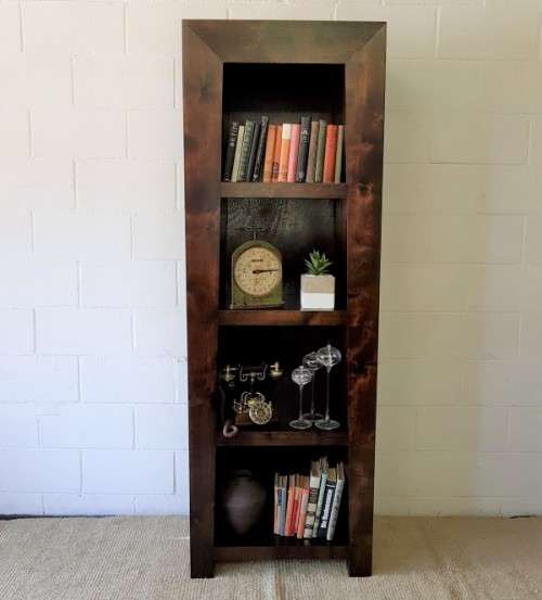 An exquisite tall solid Burmese teak 4-shelf book case/ display cabinet in awesome condition