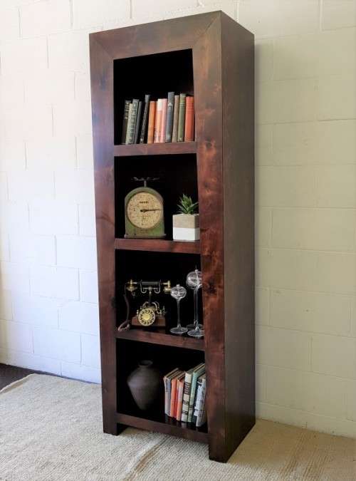 An exquisite tall solid Burmese teak 4-shelf book case/ display cabinet in awesome condition