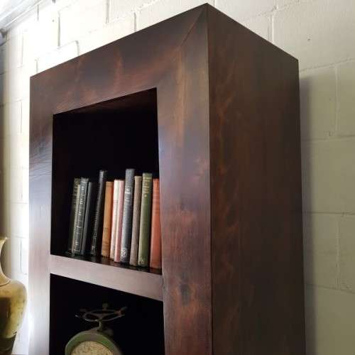 An exquisite tall solid Burmese teak 4-shelf book case/ display cabinet in awesome condition