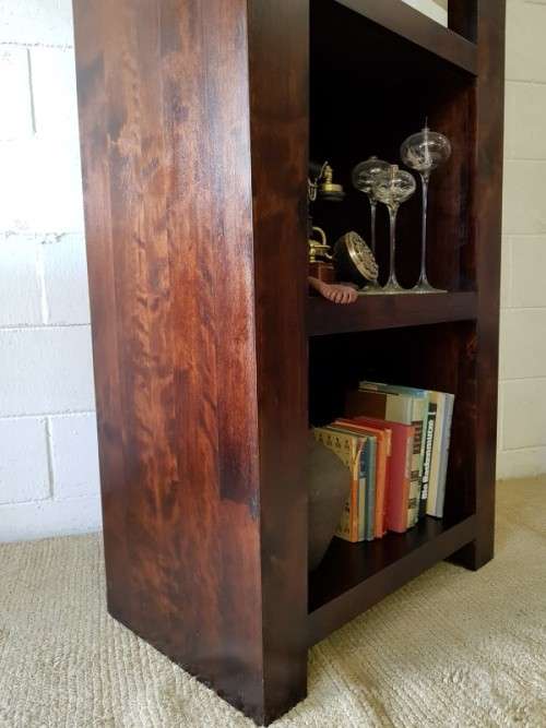 An exquisite tall solid Burmese teak 4-shelf book case/ display cabinet in awesome condition