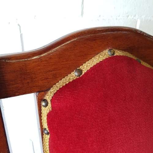 Four antique Edwardian solid oak upholstered shield-back dining/ occasional chairs - price/chair