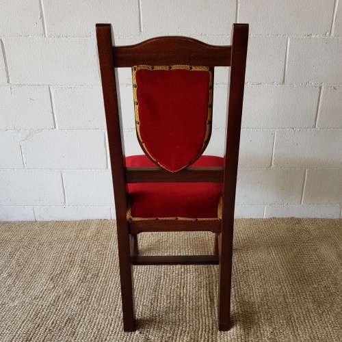Four antique Edwardian solid oak upholstered shield-back dining/ occasional chairs - price/chair