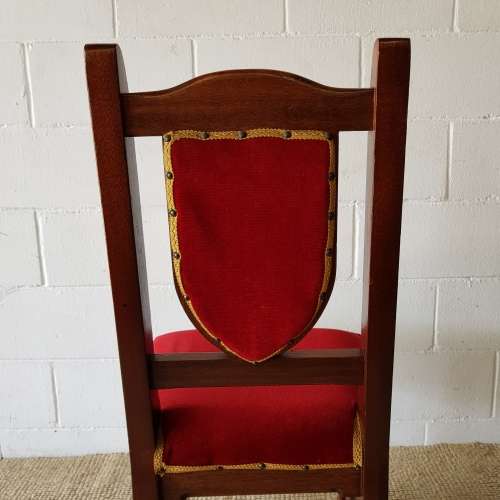 Four antique Edwardian solid oak upholstered shield-back dining/ occasional chairs - price/chair