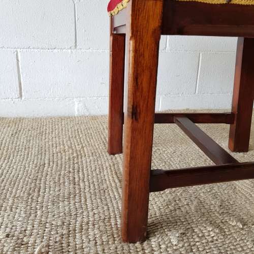 Four antique Edwardian solid oak upholstered shield-back dining/ occasional chairs - price/chair