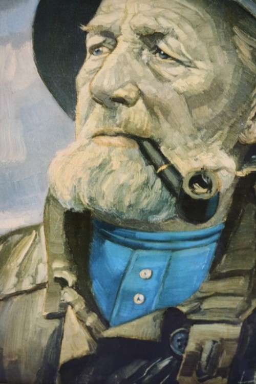 An awesome framed print of the wonderful "Old Seaman" painting by German artist Harry Haerendel AAA