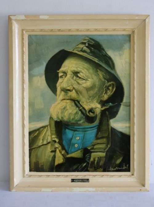 An awesome framed print of the wonderful "Old Seaman" painting by German artist Harry Haerendel AAA