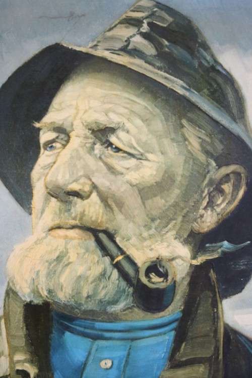 An awesome framed print of the wonderful "Old Seaman" painting by German artist Harry Haerendel AAA