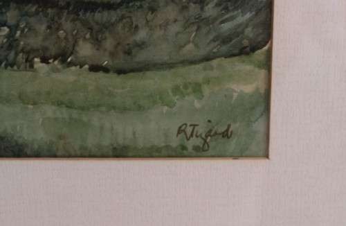**RS17** A beautiful vintage signed "Forest Scene" watercolour painting framed behind glass