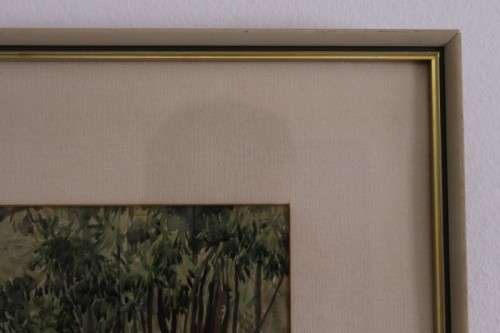 **RS17** A beautiful vintage signed "Forest Scene" watercolour painting framed behind glass
