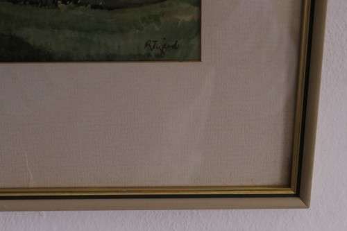 **RS17** A beautiful vintage signed "Forest Scene" watercolour painting framed behind glass