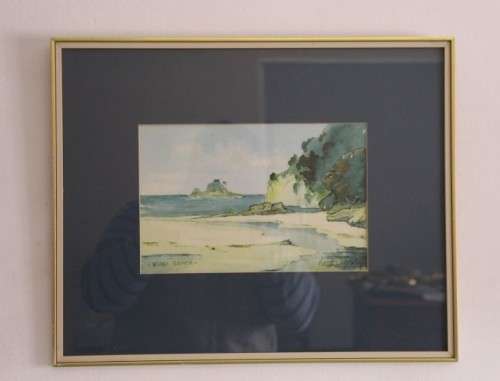 **RS17** An original signed watercolour painting of Hahei Beach, New Zealand by Baith Aynsley