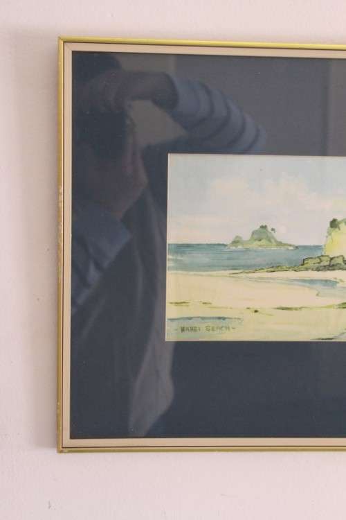 **RS17** An original signed watercolour painting of Hahei Beach, New Zealand by Baith Aynsley
