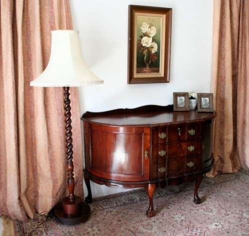Stunning large vintage buffet/ server w/ three large drawers & ample storage space for dinnerware