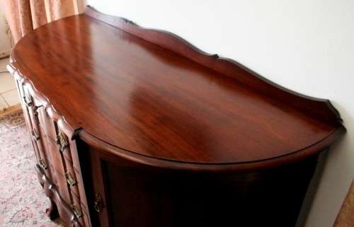 Stunning large vintage buffet/ server w/ three large drawers & ample storage space for dinnerware