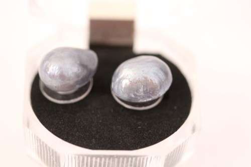 A stunning pair of black cultured baroque pearl earrings in a gorgeous see-through gift box