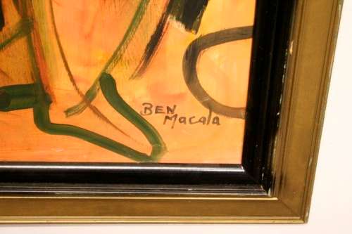 A fantastic large original signed Ben Macala (1938-1997) "Abstract" style painting.