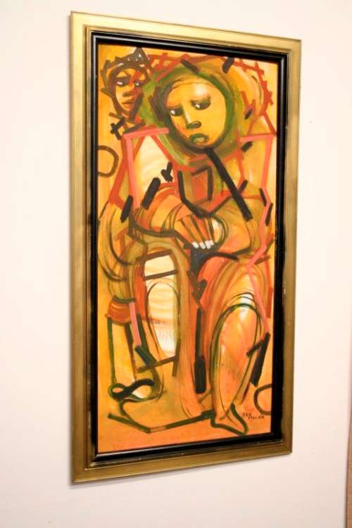 A fantastic large original signed Ben Macala (1938-1997) "Abstract" style painting.
