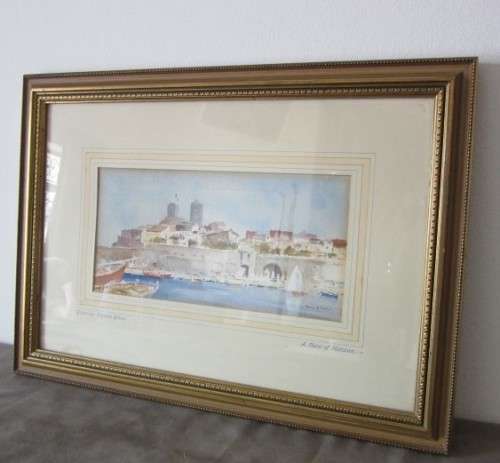 A beautiful water colour by renowned artist Francis Russel Flint "A view of Menton"
