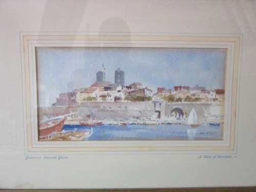 A beautiful water colour by renowned artist Francis Russel Flint "A view of Menton"