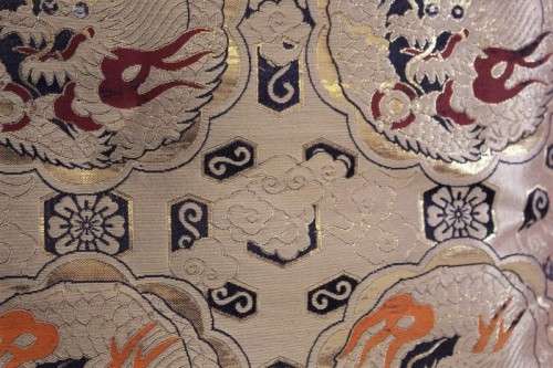 A magnificent traditional gold-thread Brocade Chinese Dragon scatter cushion in beautiful condition