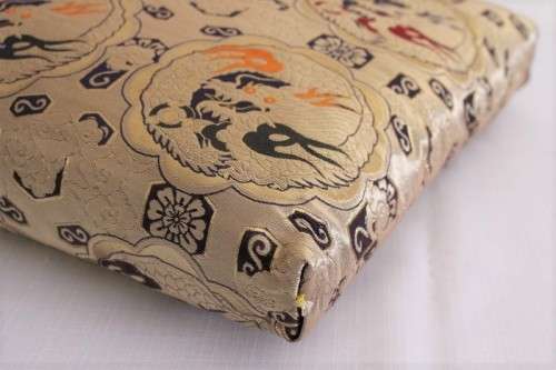 A magnificent traditional gold-thread Brocade Chinese Dragon scatter cushion in beautiful condition
