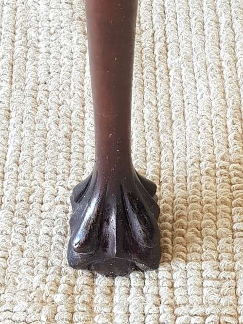 An amazing vintage (larger than normal) ball & claw Imbuia half moon display/occasional table - wow!