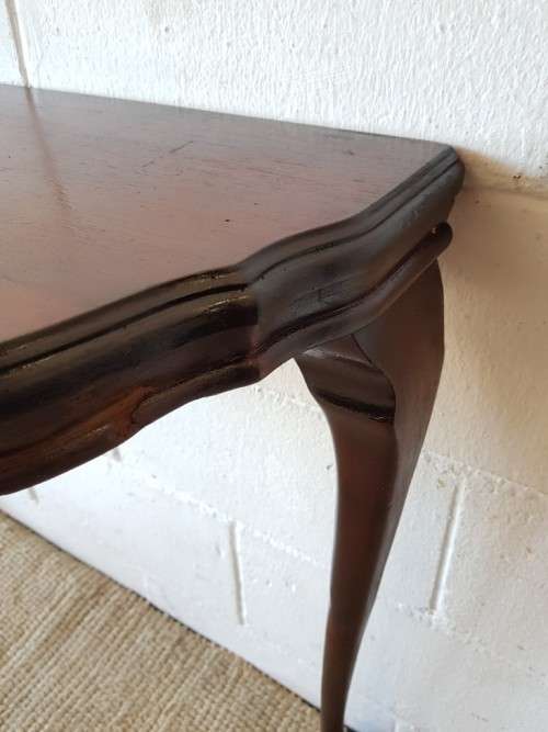 An amazing vintage (larger than normal) ball & claw Imbuia half moon display/occasional table - wow!